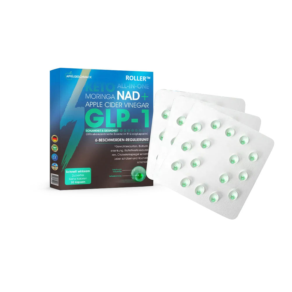 ROLLER™ GLP-1 Abnehm-Perlen – Mit NAD+, Moringa & Keto für schnelle, natürliche Ergebnisse.